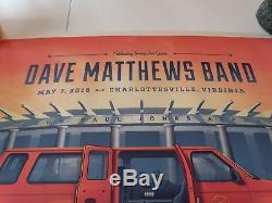 Dave Matthews Band Poster 5/7/2016 Charlottesville Signed & Numbered 40/1500