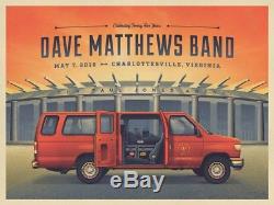 Dave Matthews Band Poster 5/7/2016 Charlottesville Signed & Numbered 40/1500