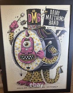 Dave Matthews Band Poster 6/30/2015 Des Moines IA Signed & Numbered #297/725