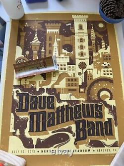 Dave Matthews Band Poster 7/13/2013 Hershey PA Numbered #148/800 & Signed Ticket