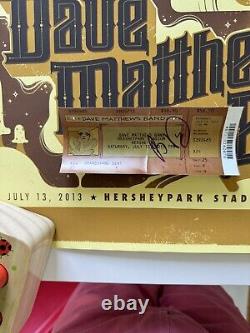 Dave Matthews Band Poster 7/13/2013 Hershey PA Numbered #148/800 & Signed Ticket