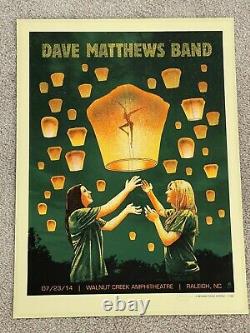 Dave Matthews Band Poster 7/23/2014 Raleigh, NC M/NM 520/600 Rare