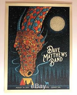Dave Matthews Band Poster 8/30 2019 Quincy WA Gorge N1 Methane Dragon #/Ed MINT