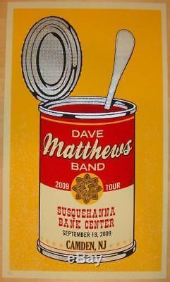 Dave Matthews Band Poster 9/19/2009 Camden NJ Signed A/P Soup Can