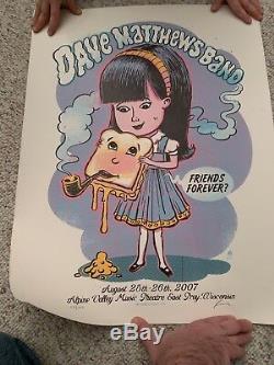 Dave Matthews Band Poster Alpine Valley Aug. 25-26, 2007 Grilled Cheese /1274