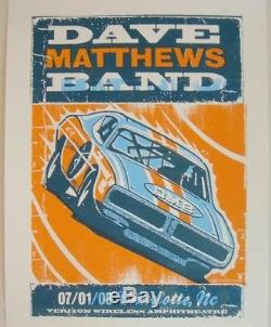 Dave Matthews Band Poster Charlotte, NC 2008 Signed/#475 Rare! Sold Out