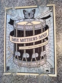 Dave Matthews Band Poster DMB Vintage 2010 Mansfield MA Blue Drum