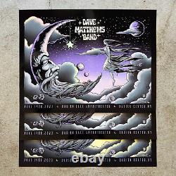 Dave Matthews Band Poster, Darien Lake, White Swirl Foil. F4D. Signed #/40