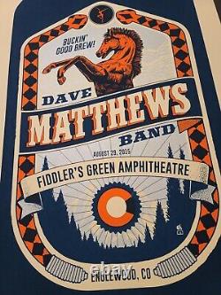 Dave Matthews Band Poster Fiddler's Green Amphitheater Englewood, Co 8/29/2015