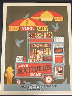 Dave Matthews Band Poster Madison Square Garden Hot Dog Cart MSG NY 11/13/10