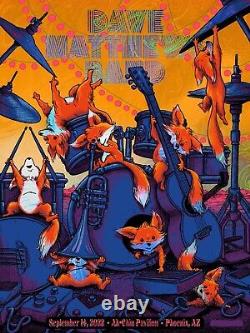 Dave Matthews Band Poster Phoenix FOIL 2022 James Flames Signed Hazy Wave