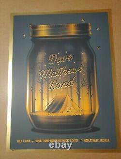 Dave Matthews Band Poster Print Mint DKNG Noblesville Indiana 2018 Gold Foil