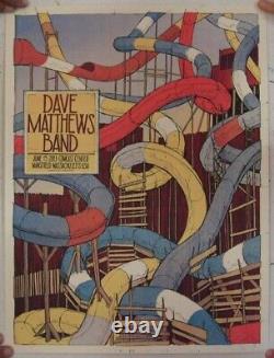 Dave Matthews Band Poster Silkscreen Comcast Center Mansfield MA 6 15 2013 The