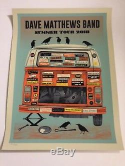 Dave Matthews Band Poster Summer Tour 2018 Print Orange Variant #/1000 In Hand
