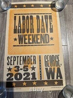 Dave Matthews Band Poster The Gorge Hatch Show Print #/125 Labor Dave Weekend
