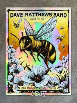 Dave Matthews Band Poster Utah 2019 Brandon Heart Rainbow Foil x/45