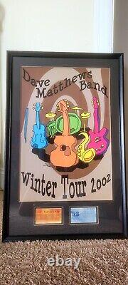 Dave Matthews Band Poster Winter Tour 2002 12/22/2002 7/13/2002 Vintage Framed