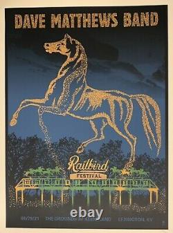 Dave Matthews Band Poster lexington concert railbird 8/29 methane studios