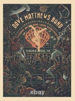 Dave Matthews Band Poster virginia beach 2021 tour 8/28 luke martin art