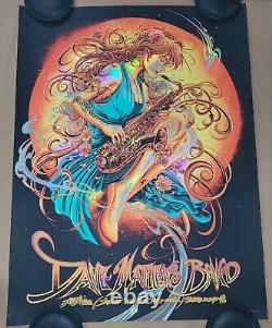 Dave Matthews Band Saxophone Girl FOIL Poster Miles Tsang SPAC Saratoga 7/9/22