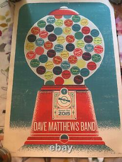 Dave Matthews Band Summer 2015 Tour Poster Bubblegum Machine