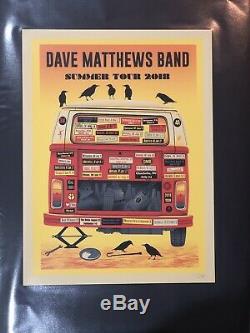 Dave Matthews Band Summer Tour 2018 Poster Artist Edition Signed Methane Red