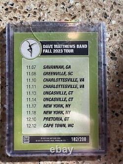 Dave Matthews Band Trading Card Charlottesville VA 11/10/23