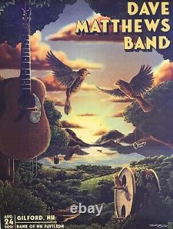 Dave Matthews Band Very Rare Ap Autographed Concert Poster Gilford Nh #19/50