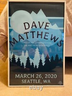 Dave Matthews Band pay it forward concert poster March 26,2020, Framed