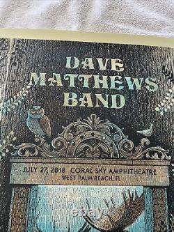 Dave Matthews Band poster 07-27-18 West Palm Beach Numbered Coral Sky