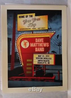Dave Matthews Band poster Charlotte NC 2012 Signed #ed MINT