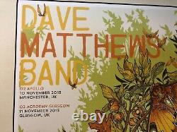 Dave Matthews Band poster, Glasgow / Manchester UK, 2015, matted, Erica Williams
