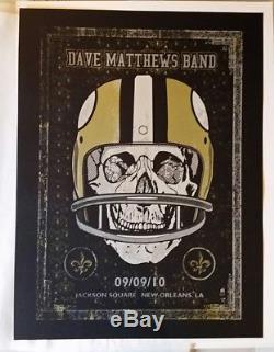 Dave Matthews Band poster New Orleans Saints Skull 2010 Methane Studios AP NM