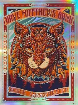 Dave Matthews Gorge 2021 official (FOIL) Cat poster from September 5 (Night 3)