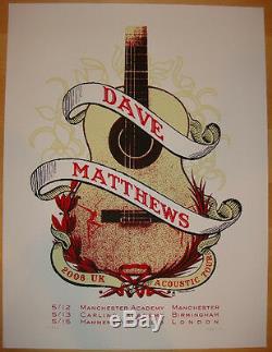 Dave Matthews Poster 2006 UK Acoustic Tour Manchester Signed & Numbered #/500