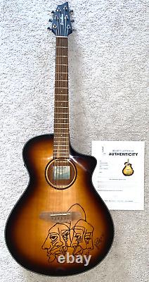 Dave Matthews Signed F/s Acoustic Guitar Band Dmb Music Singer Sketch Bas