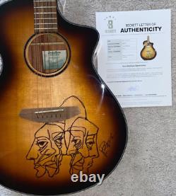 Dave Matthews Signed F/s Acoustic Guitar Band Dmb Music Singer Sketch Bas