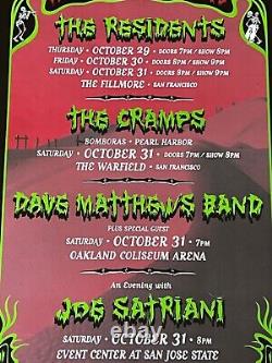 Dave Matthews The Cramps The Residents Joe Satriani Halloween BGP Concert Poster