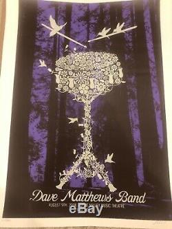 Dave matthews band poster flower drum s/# 8/9/08 east troy WI