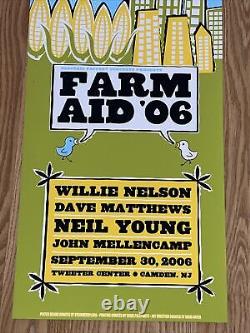 Farm Aid'06 Rare Original Concert Poster Neil Young Willie Nelson Dave Matthews