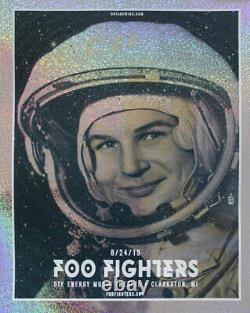 Foo Fighters Poster 8/24/2015 Clarkston MI Signed & Numbered #/20 A/E Foil