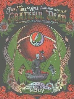 Grateful Dead Chicago Poster Print GD 50 Fare Thee Well Numbered #/2000 Foil