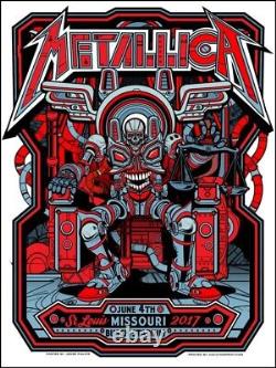 Metallica Poster 6/4/2017 Busch Stadium St. Louis MS Signed A/P Artist Proof