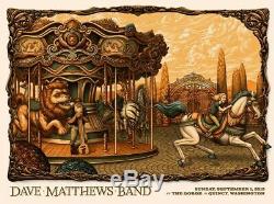 NEW Dave Matthews Band DMB Poster 2019 Gorge Nostalgia Orange LE 100 AP Signed