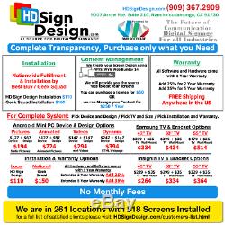 QSR Signage Board Player WithOur FREE DMB Software With 1 Page Webpage Menu Design