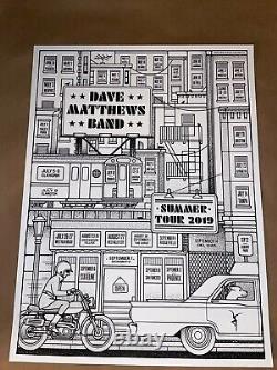 RARE Dave Matthews Band Drive In SUMMER TOUR 2019 Color Your Own Poster
