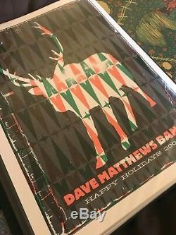 RARE Dave Matthews Band Happy Holidays Methane Studios 2008 Winter poster s/n