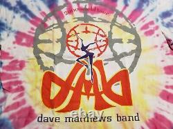 RARE Vintage Dave Matthews Band Tie Dye 2000 World Tour Tee Shirt Size XL