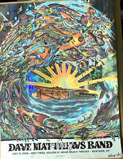 SWIRL FOIL Dave Matthews Band AP Poster Jones Beach Wantagh NY 2024 S/N #/30