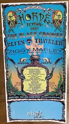 Signed EMEK poster HORDE Festival 1995 11x21 BLACK CROWES Dave Matthews Band